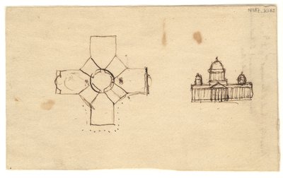 Washington: Capitol, Study Plan and Elevation, 1792 by Thomas Jefferson